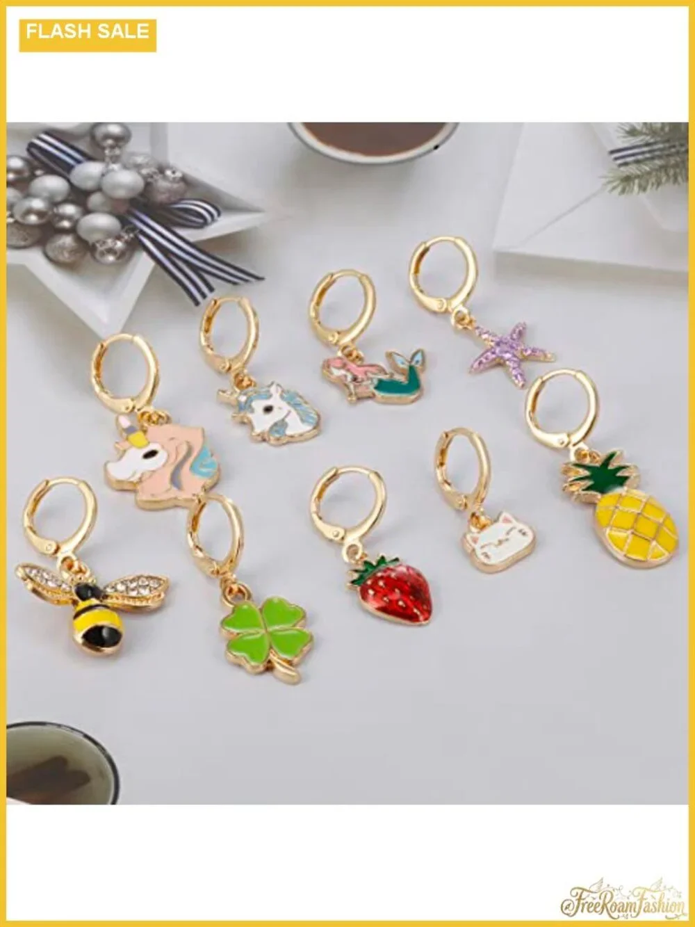 Girls Hypoallergenic Huggie Hoop Earrings Set 16 Pairs Leverback Cute Dangle